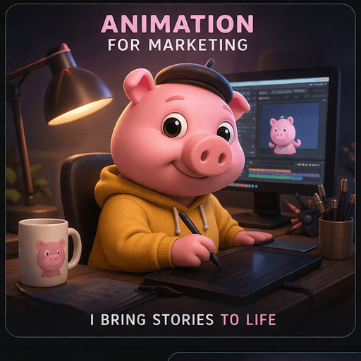 Pig character for Animation for Marketing